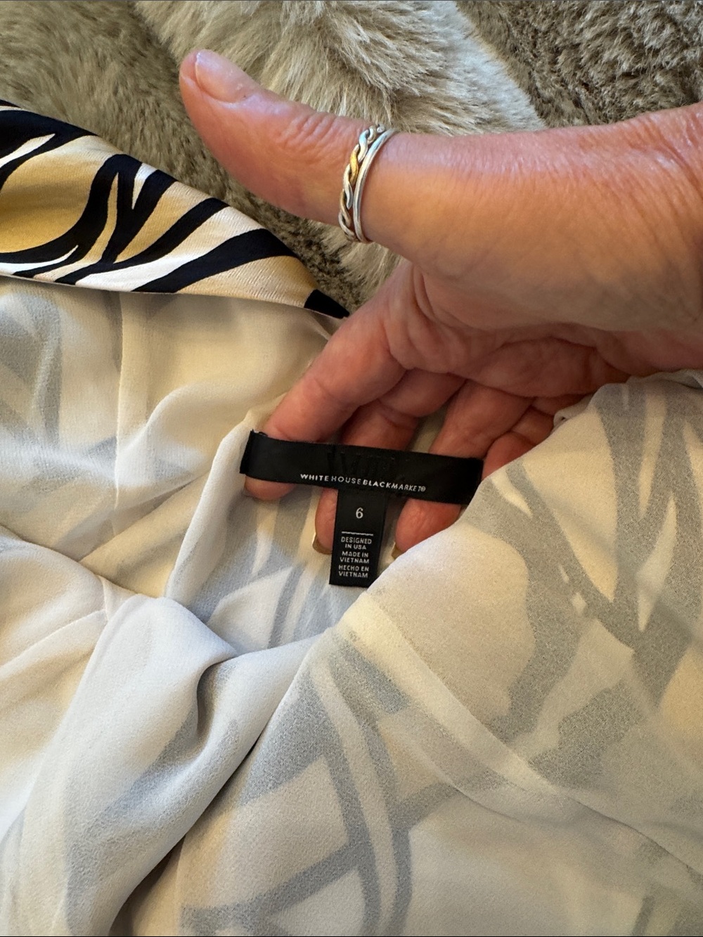 White House Black Market Cream Maxi Dress with Black and Tan Floral Print - Picture 9 of 12